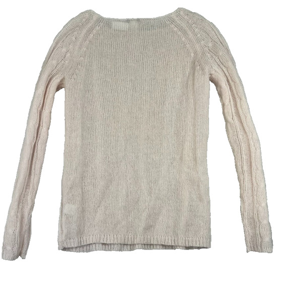J. Crew Pullover Sweater Women Small Pale Pink Cable Knit Mohair Blend - Picture 8 of 8